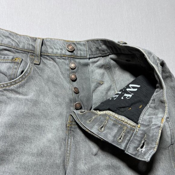 We The Free Lucky You Mid Rise Barrel Jeans Womens 26 Gray High Rise Pants - Picture 6 of 16